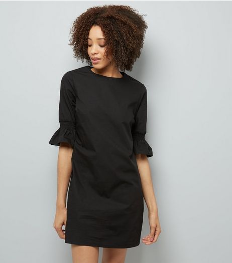Black Bell Sleeve Tunic Dress | New Look