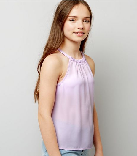 Teens Lilac Gathered Neck Cami Top | New Look