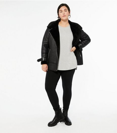 Curves Black High Waist Leggings | New Look