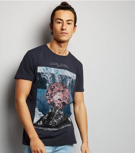 Navy Terra Firma Printed T-Shirt | New Look