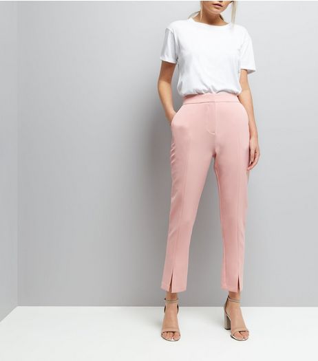 Mid Pink Split Front Trousers | New Look