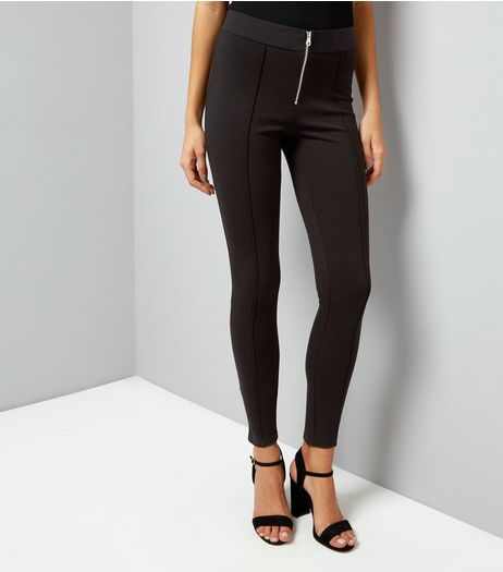 Black Zip Trim Leggings | New Look
