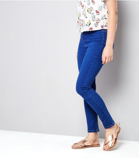 Teens Bright Blue High Waist Skinny Jeans | New Look