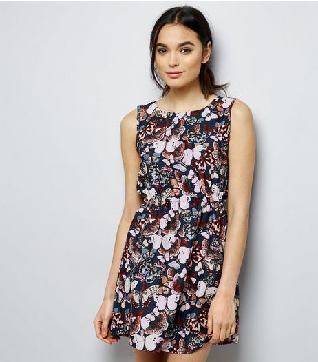 Mela Pink Butterfly Print Sleeveless Dress | New Look