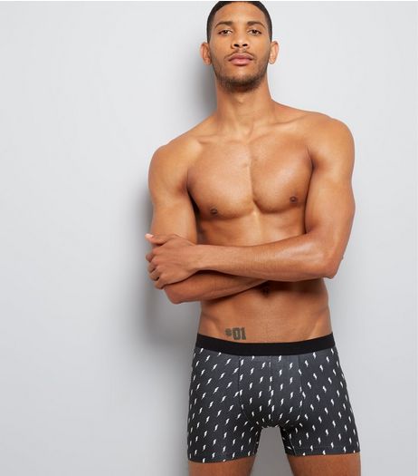 3 Pack Black Printed Boxer Briefs | New Look