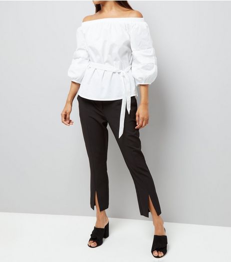 Petite Black Split Front Trousers | New Look