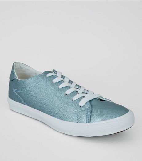 Blue Metallic Trainers | New Look