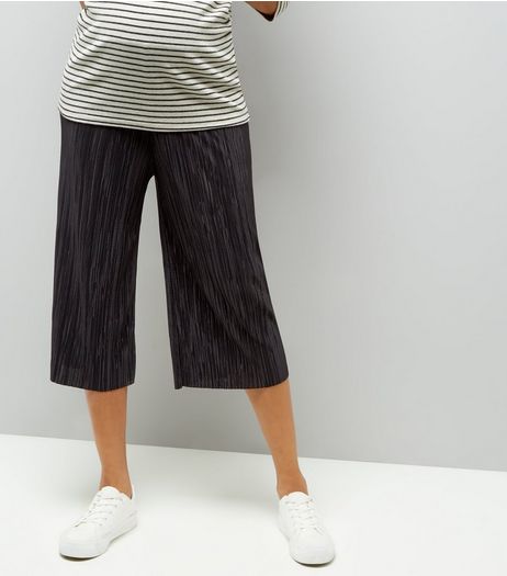 Maternity Black Pleated Culottes | New Look
