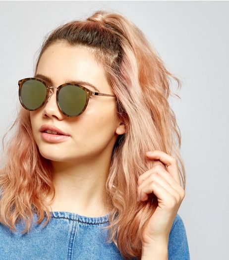 Brown Tortoiseshell Mirrored Retro Sunglasses | New Look