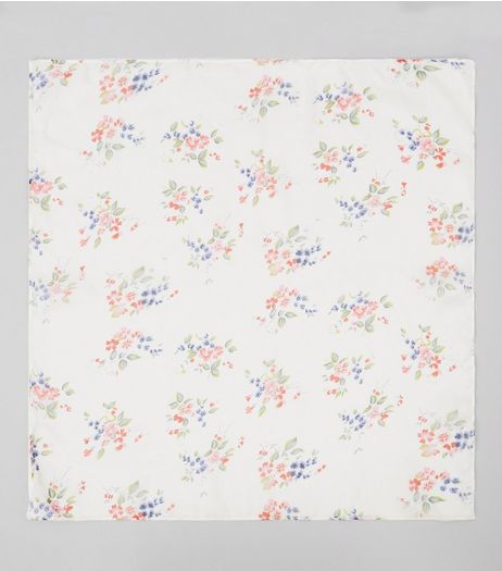 White Ditsy Floral Print Chiffon Bandana | New Look