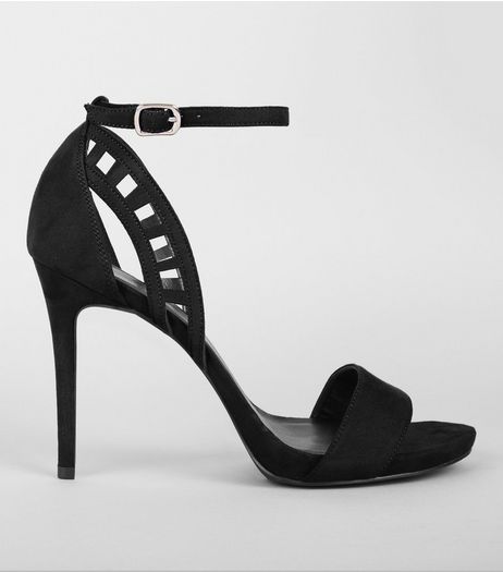 Wide Fit Black Cut Out Side Heels | New Look