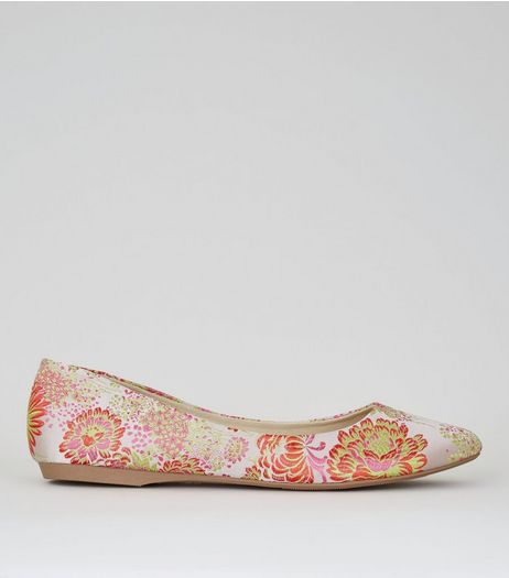 Pink Floral Brocade Pumps | New Look