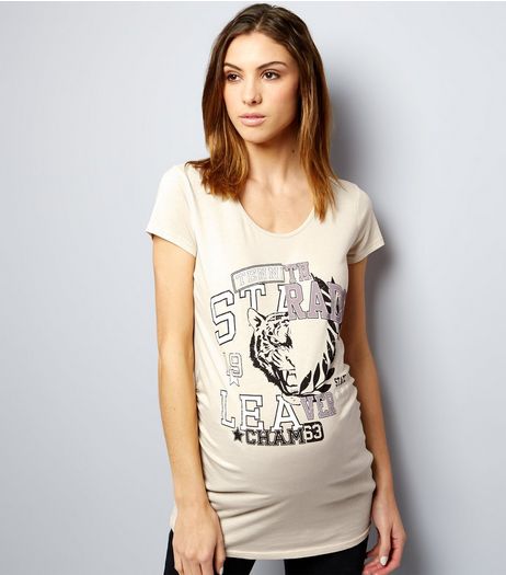 Maternity Pink Tiger Spliced T-Shirt | New Look