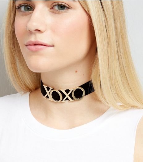 Gold XOXO Choker | New Look