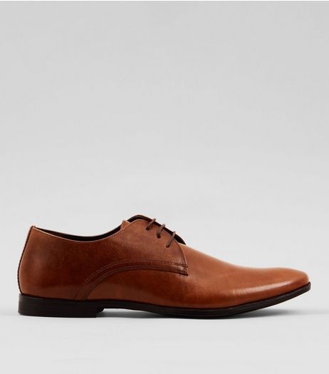 Tan Leather Derby Shoes | New Look