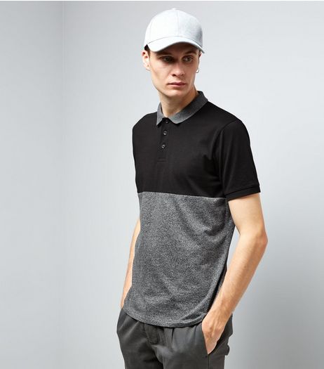 Black Colour Block Polo Shirt | New Look