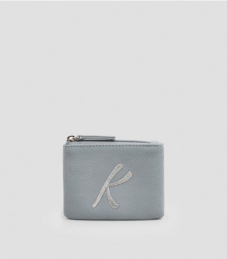 Stone Metallic Initial K Embroidered Purse | New Look