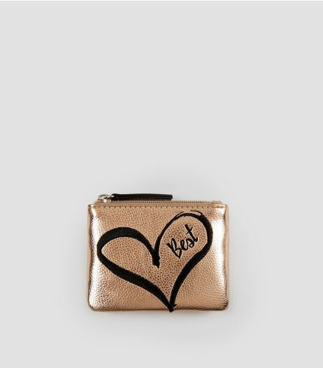 Gold Embroidered Best Friends Purse | New Look