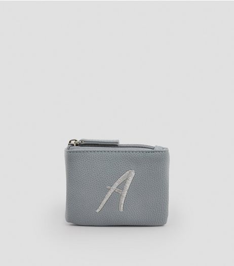 Stone Metallic Initial A Embroidered Purse | New Look