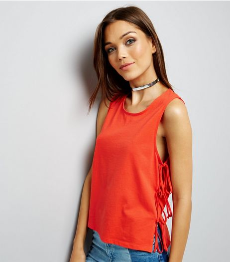Orange Tie Side Tank Top | New Look