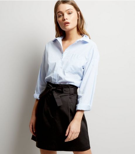 Black Tie Waist Paperbag Mini Skirt | New Look
