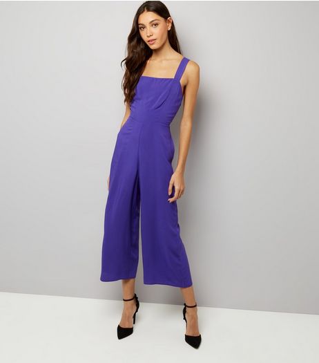 Dark Purple Tie Back Jumpsuit | New Look