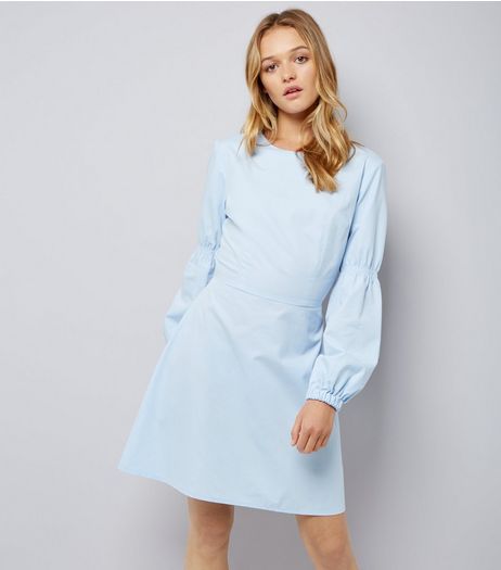 Pale Blue Balloon Sleeve Dress | New Look