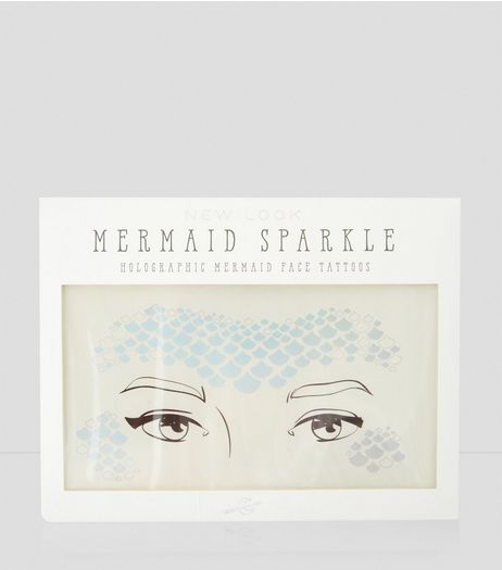 Holographic Mermaid Face Tattoos | New Look