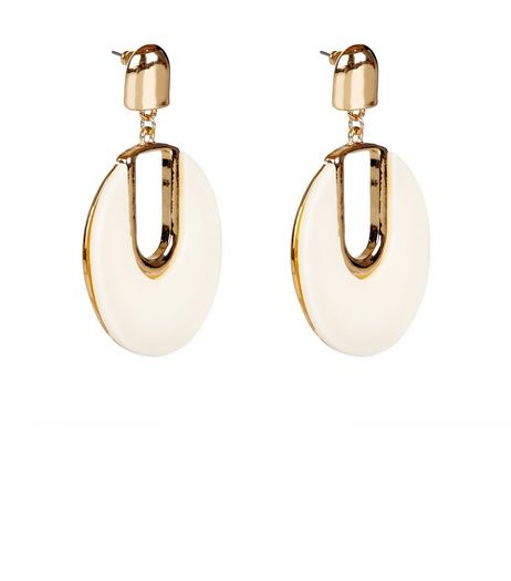 Cream Circle Drop Earrings | New Look