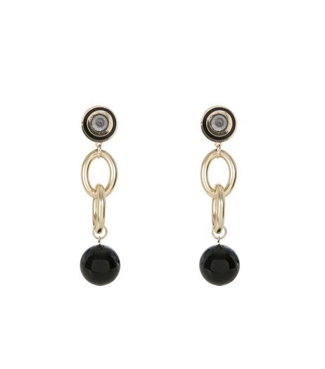 Gold Chain and Ball Drop Earrings | New Look