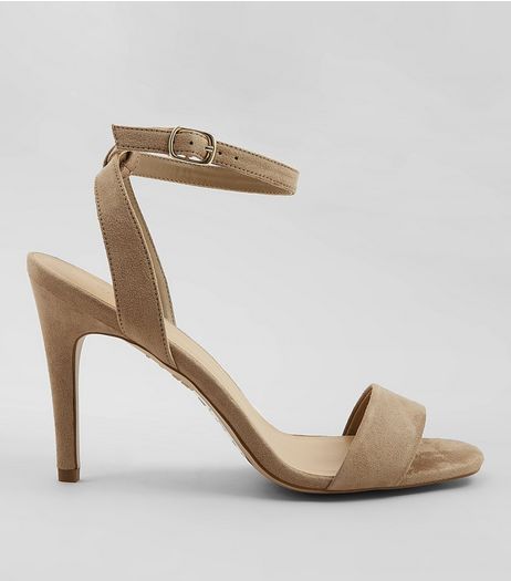 Mink Suedette Ankle Strap Heels | New Look