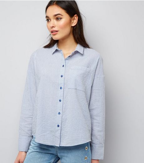 Blue Long Sleeve Oversized Shirt | New Look