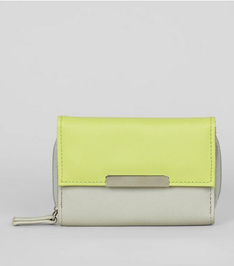 Bright Green Panel Purse | New Look