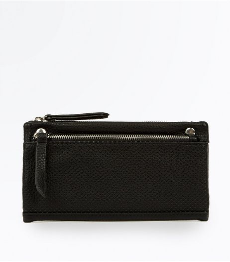 Black Perforated Slouchy Purse | New Look
