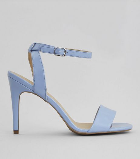 Blue Patent Ankle Strap Heels | New Look