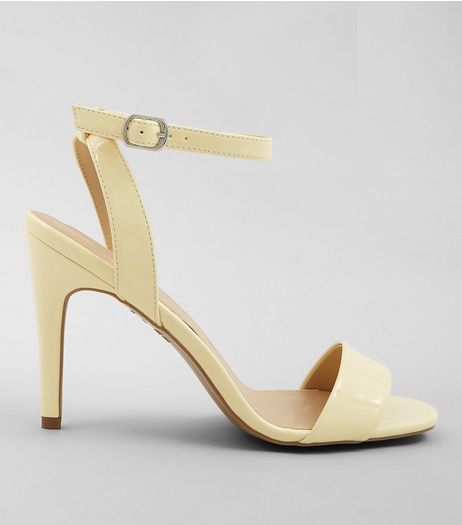 Yellow Patent Ankle Strap Heels | New Look