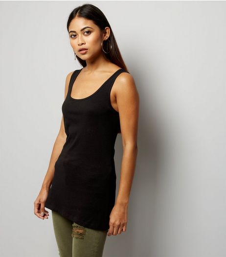 Petite Black Scoop Neck Vest | New Look