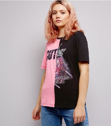 Tall Black Colour Block Spliced T-Shirt | New Look