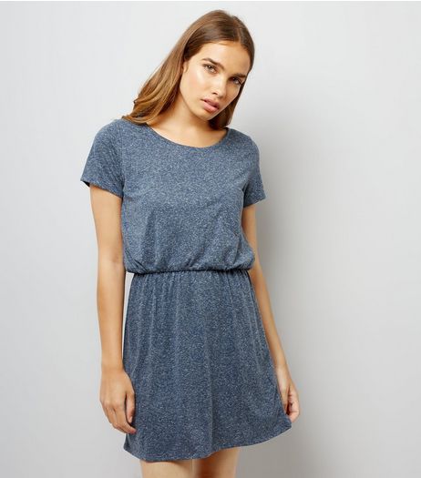 JDY Navy Elasticated Waist Dress | New Look