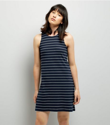 JDY Blue Stripe Sleeveless Dress | New Look