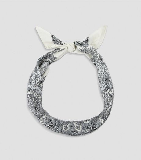 White Paisley Print Bandana | New Look