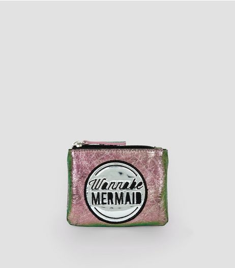 Purple Mermaid Wannabe Zip Top Purse | New Look