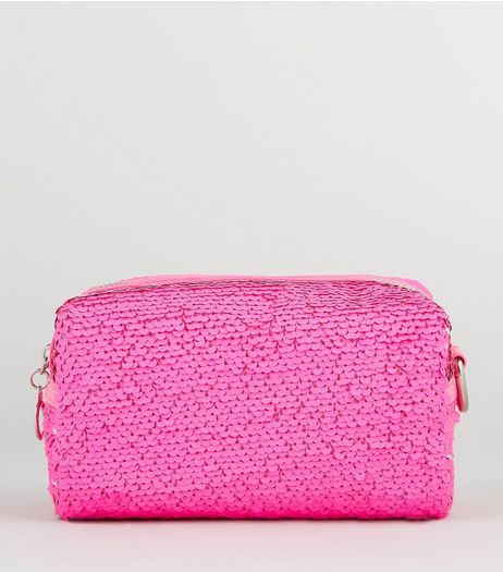 Pink Sequin Make Up Bag | New Look