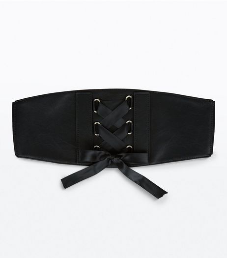 Black Ribbon Corset Waist Belt | New Look