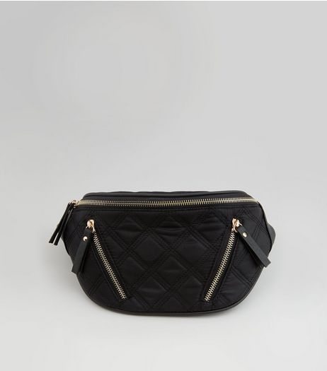 Black Quilted Bumbag | New Look