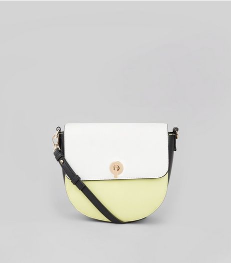Green Colour Block Saddle Bag | New Look