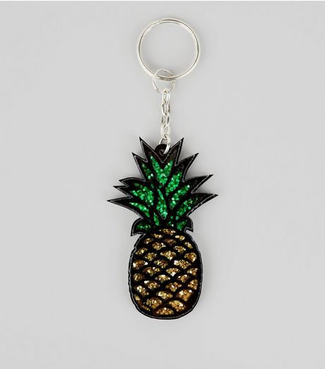 Pineapple Glitter Keyring | New Look
