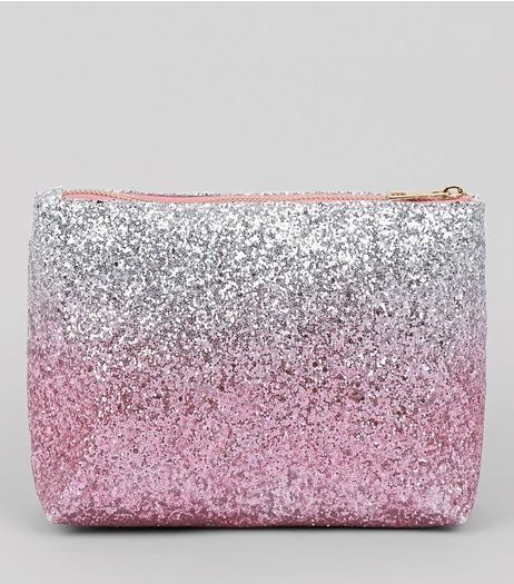 Multicoloured Ombre Glitter Make Up Bag | New Look