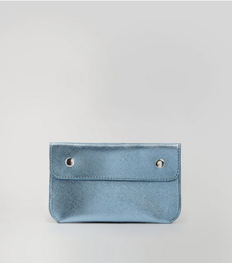 Pale Blue Double Pouch Purse Belt | New Look