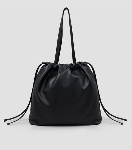 Black Drawstring Tote Bag | New Look